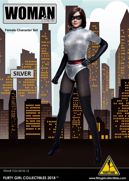 Woman Hero Costume Set - Silver Version - Flirty Girl 1/6 Scale Accessory Set