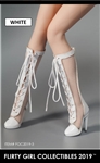 Female Fashion Boots & Shoes in White - Flirty Girl 1/6 scale accessory