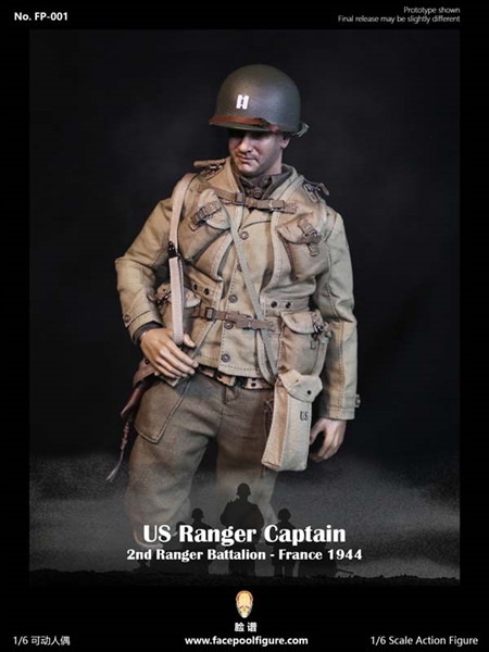 US Ranger Captain, 2nd Ranger Btn, World War II - Facepool 1/6 Scale Figure
