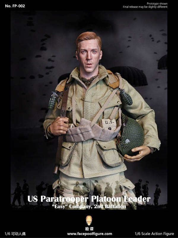 Facepoolfigure 1:6 US Paratrooper Platoon Leader Head Sculpt Fit 12'' Figure Toy 