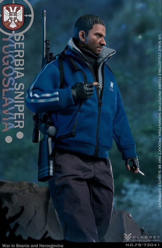 War in Bosnia and Herzegovina Serbia Sniper Goslavia - Flagset 1/6 Scale Figure