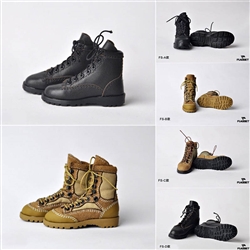Male Combat Boots - Flagset 1/6 Scale Accessory - Four Color Options