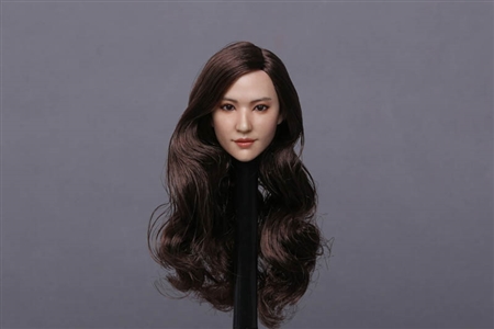 Asian Female Head - Long Brown Hair - GAC Toys 1/6 Scale
