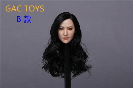 Asian Female Head - Long Black Hair - GAC Toys 1/6 Scale
