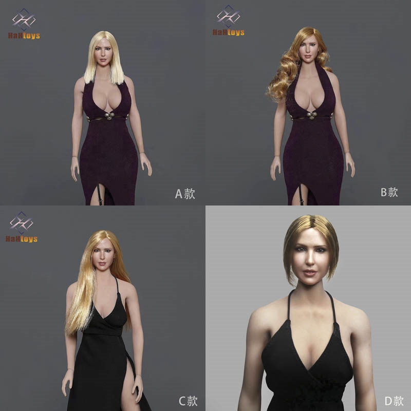 Caucasian Woman's Head Sculpt - Four Versions - HaH Toys 1/6 Scale Accessory