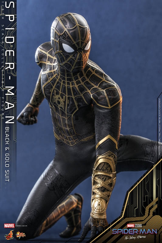 Spider-Man Black & Gold Suit - Spider-Man No Way Home - Hot Toys 1/6 ...