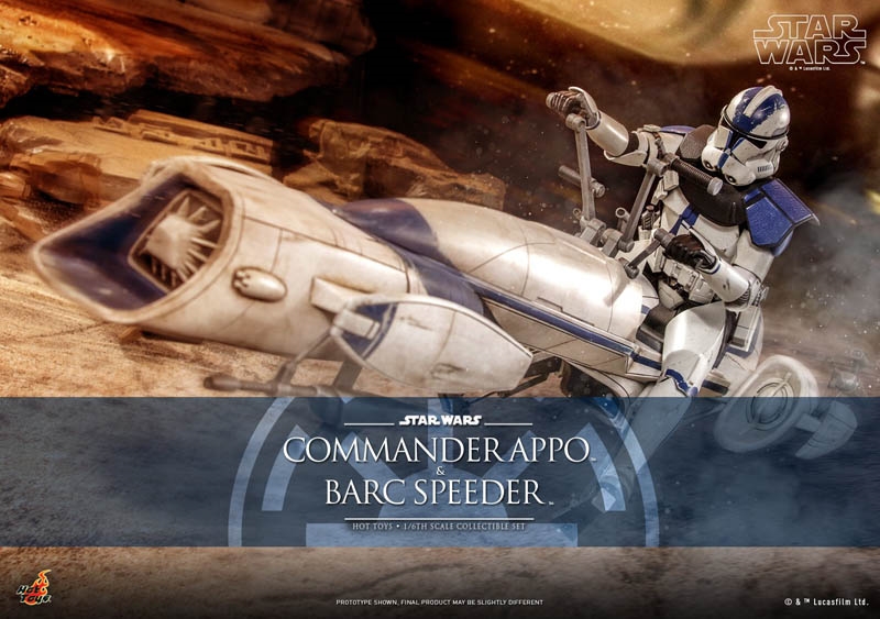 Commander Appo and the Barc Speeder - Star Wars: The Clone Wars - Hot Toys TMS076 1/6 Scale Figure