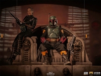 Boba Fett & Fennec Shand on Throne Deluxe - The Mandalorian - Iron Studios BDS 1/10 Scale Statue