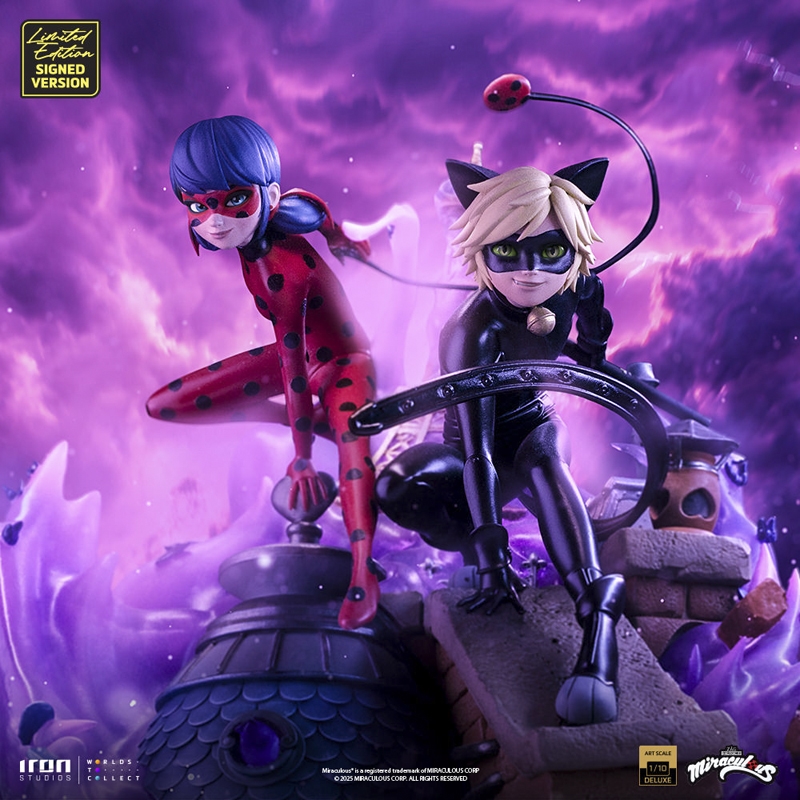 Ladybug and Cat Noir (Numbered and Signed) Deluxe - Miraculous - Iron Studios Art Scale 1/10 Scale Statue