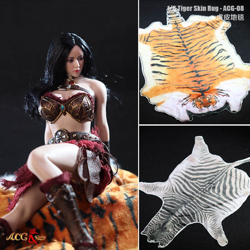 Tiger Skin Rug - Two Versions - Jiaou Doll 1/6 Scale Accessory