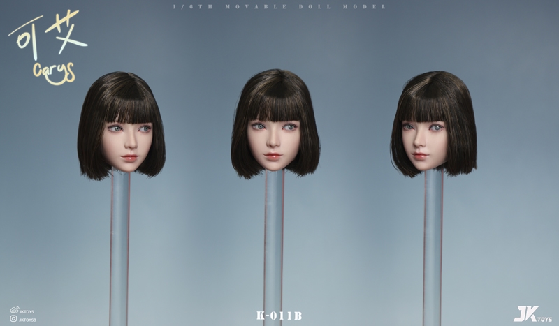 Carys Asian Beauty Head Sculpt with Movable Eyes Version B -  JK Toys 1/6 Scale Head Sculpt