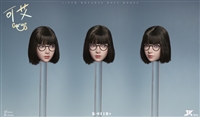 Carys Asian Beauty Head Sculpt with Movable Eyes Version B with Glasses -  JK Toys 1/6 Scale Head Sculpt