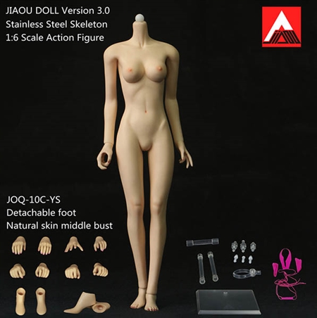 Female Body 3.0 - Metal Core, Detachable Feet - Natural Skin - Jiaou Doll 1/6 Scale Figure