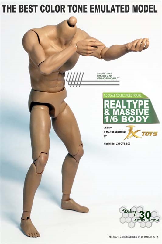 Male Muscular Figure Best Color Tone Body - JX Toys 1/6 Scale