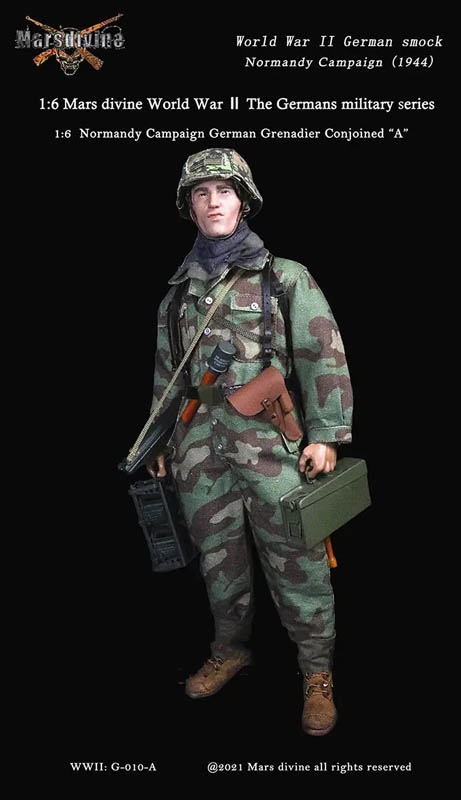 German Camouflage Jumpsuit with Helmet and Sweater Version A- World War II - Mars Divine 1/6 Scale Accessory Set