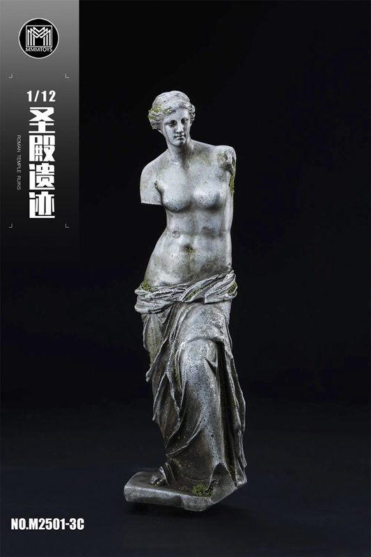 Roman Temple Ruins Diorama Base  Goddess Statue- MMM Toys 1/12 Scale Diorama Accessory