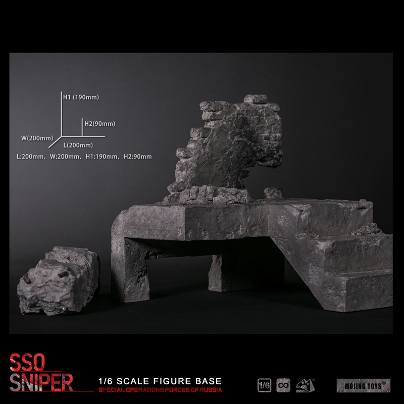 Stairwell Ruin Diorama Base - Mojing Toys 1/6 Scale Diorama Accessory