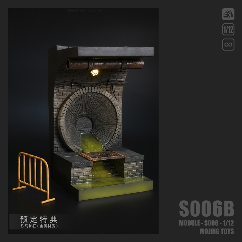 American Comic Sewer Scene Taupe Module Series Version B - mOjing Toys 1/12 Scale Accessory