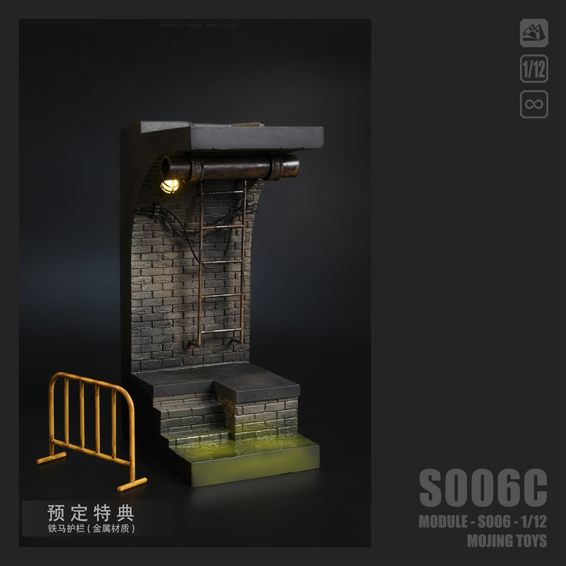 American Comic Sewer Scene Taupe Module Series Version C - mOjing Toys 1/12 Scale Accessory