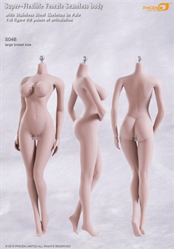 Super-Flexible Female Seamless Body in Pale (Large Bust) - Phicen 1/6 Scale