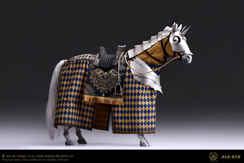 Gothic Silver Armor Horse - Pop Toys 1/6 Scale Figure Accessory