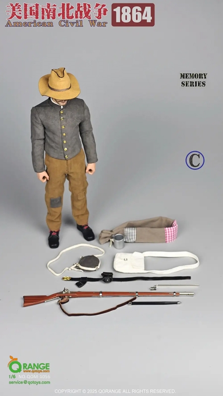 Confederate - American Civil War - Qorange x QOToys Memory  Series 1/6 Scale Accessory Set