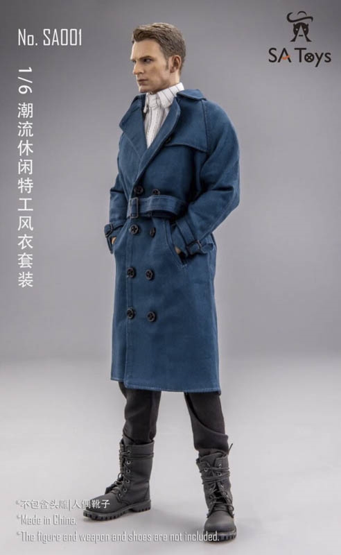 Trendy Casual Agent Trench Coat   Two Versions   SA Toys  Scale
