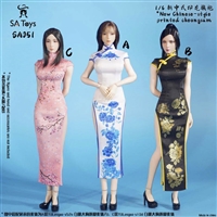 Chinese-style Printed Cheongsam - SA Toys 1/6 Scale Accessory
