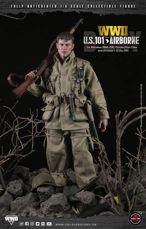 101st Airborne Div 1st Battalion 506th PIR, Private First Class - US World War II - Soldier Story 1/6 Scale Figure