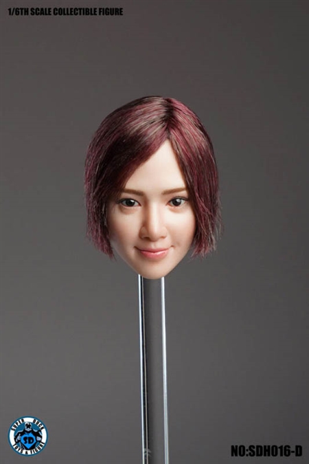 Asian Headsculpt 7.0 - Red Hair Version - Superduck 1/6 Scale Accessory