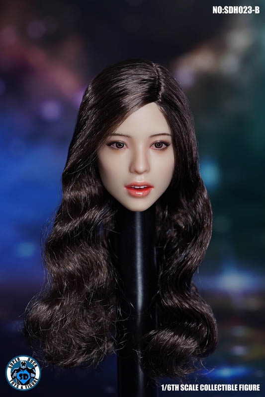 Asian Headsculpt 23 - Curly Hair - Super Duck 1/6 Scale Accessory