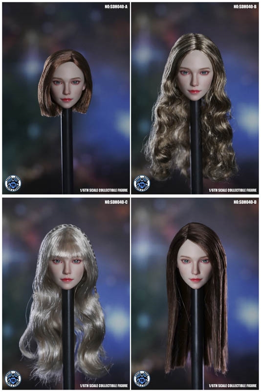 Multiracial Head Sculpt - Four Versions - Superduck 1/6 Scale Head Sculpt