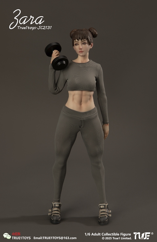 Zara Sporty Girl - Brown Hair Version - True 1 Toys 1/6 Scale Figure