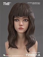 Nini Resin MovableEyes Head Sculpt Long Brown Hair Version -  True 1 Toys 1/6 Scale Accessory