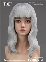Nini Resin MovableEyes Head Sculpt Long Gray Hair Version -  True 1 Toys 1/6 Scale Accessory
