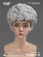 Nini Resin MovableEyes Head Sculpt Short Curly Gray Hair Version -  True 1 Toys 1/6 Scale Accessory