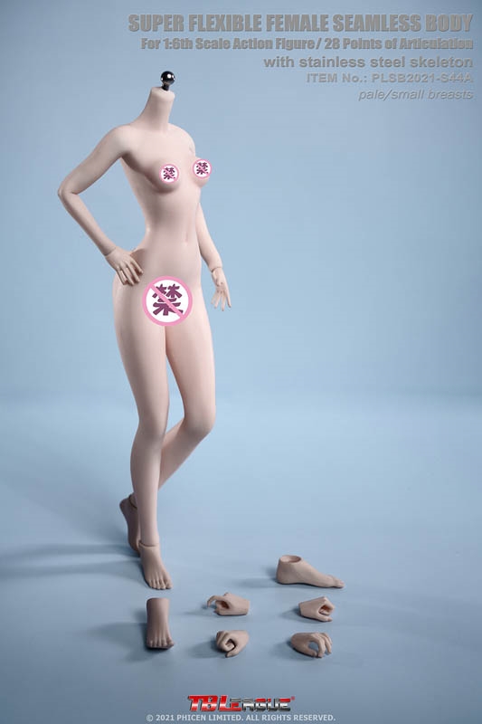 Pale Female Super-Flexible Seamless Bodies with Small Bust - No Head - TBLeague 1/6 Scale Figure