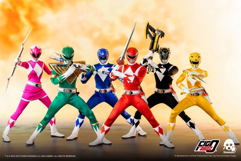 Core Rangers + Green Ranger Set - Mighty Morphin Power Rangers - ThreeZero x Hasbro 1/6 Scale Figure Set