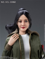 Asian Beauty Head Sculpt - Long Hair Up Version E - Very Cool 1/6 Scale Accessory