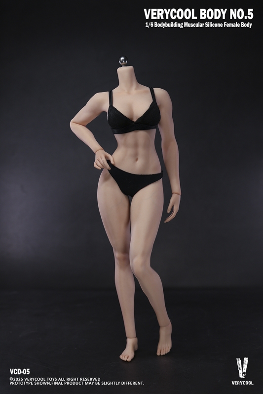 Silicone Female Body Bodybuilding Muscular Physique Natural Skin Tone - Very Cool 1/6 Scale Body