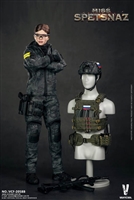 Miss Spetsnaz - Green Vest - MCB Camouflage Russian Special Combat Women Soldier Black Vest - Very Cool 1/6 Scale Figure