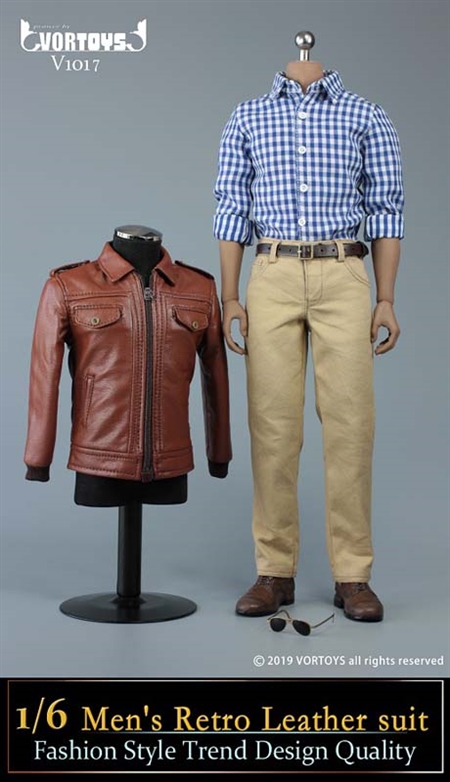 Men's Leather Jacket Set - Vor Toys 1/6 Scale Accessory