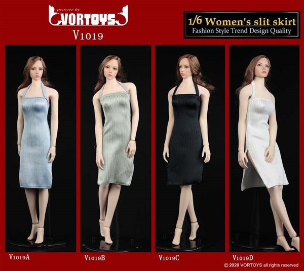 Women’s Slit Skirt - Four Color Options - Vor Toys 1/6 Scale Accessory