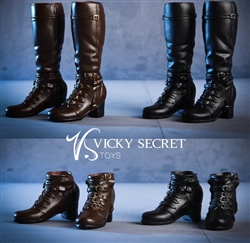 Female High Heel Boots in Black or Brown - Very Cool 1/6 Scale Figure