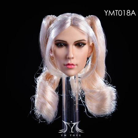 Female Head - Sliver Hair Pigtails - YMT 1/6 Scale