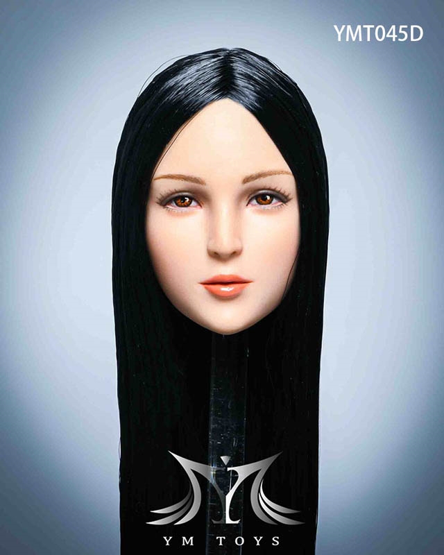 YMTOYS YMT016C 1/6 Female Head Carving Brown Long Hair Head F 12'' Figure 