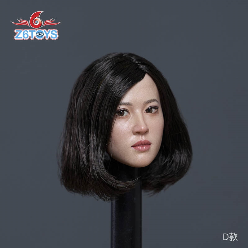 Asian Simulation Movable Eye Female Head Sculpture - Four Versions