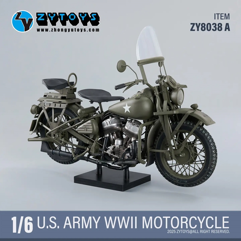 US Army Motorcycle - World War II  - ZY Toys 1/6 Scale Figure