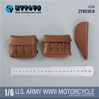 Leather Bag Set for US Army Motorcycle - World War II  - ZY Toys 1/6 Scale Figure