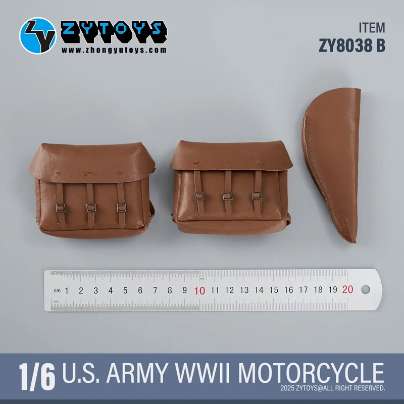 Leather Bag Set for US Army Motorcycle - World War II  - ZY Toys 1/6 Scale Figure